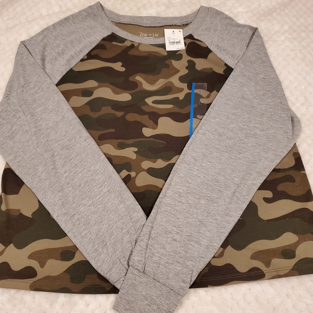 Boys Camo Long Sleeve Shirt sz L - NWT